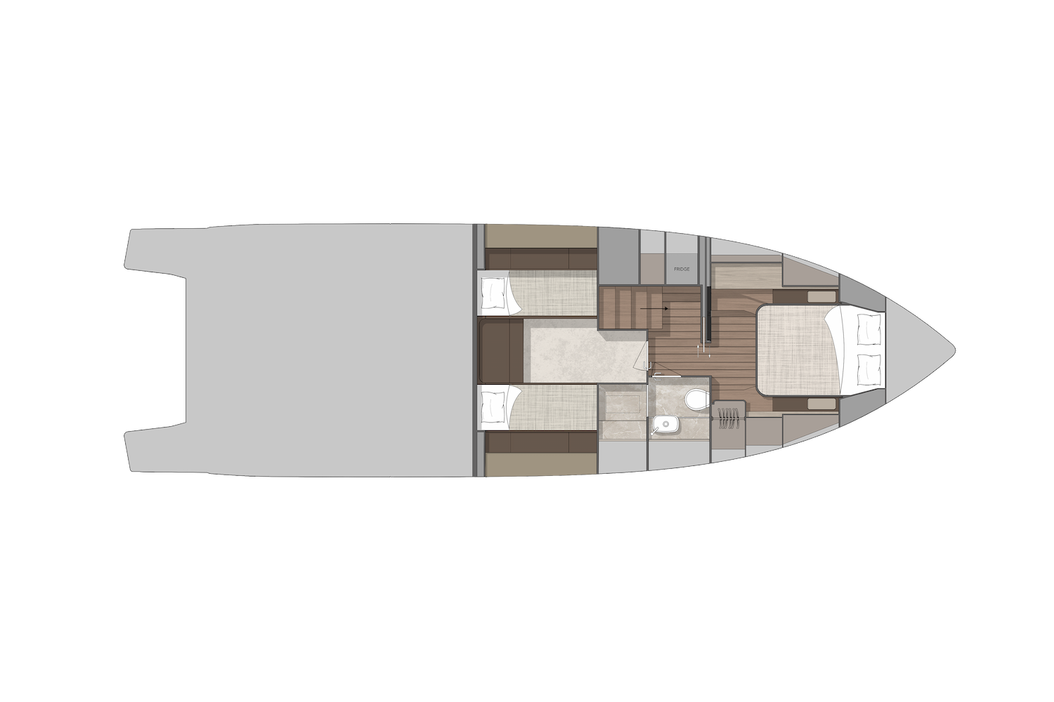 Plan du Cranchi A48 O/B : Pont inférieur