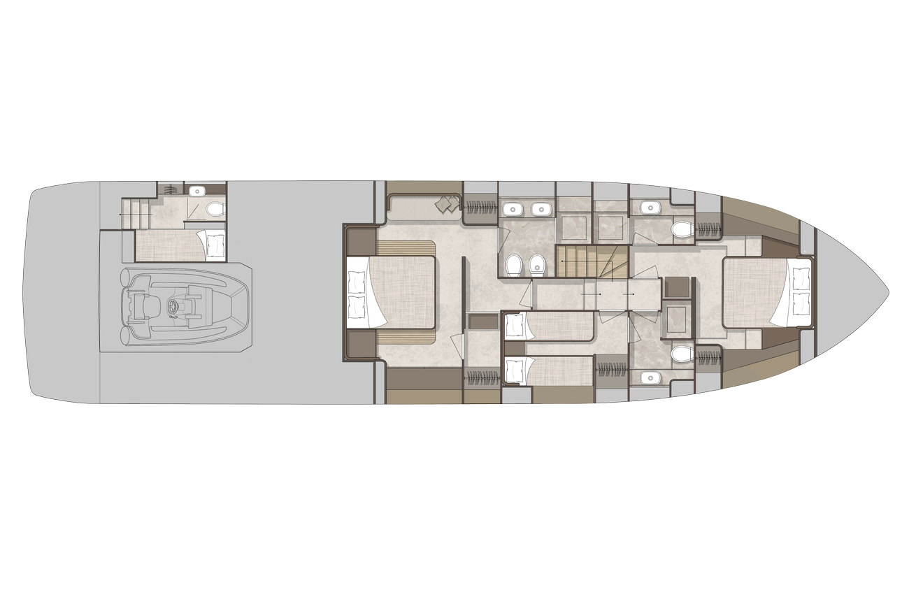 Plan du Cranchi Sessantadue 62 : Pont inférieur